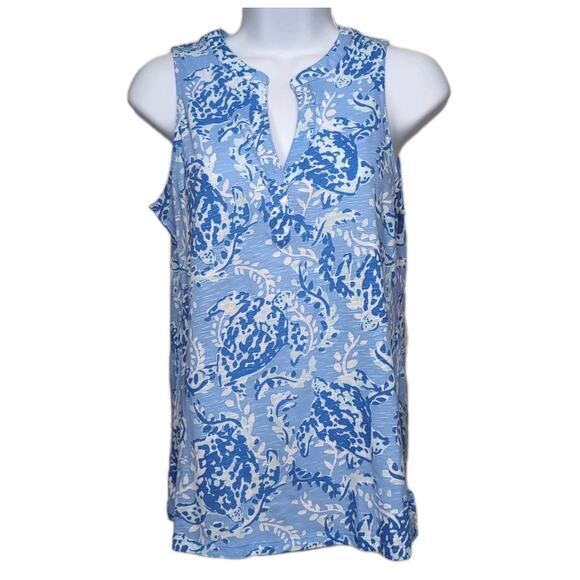 Lilly Pulitzer Dev Knit Top Womens Size XS Blue Peri Turtley Awesome NEW NWT $58 - Picture 1 of 14